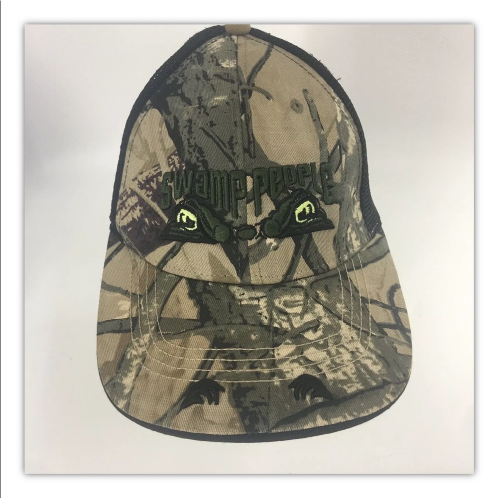 Swamp People Camo Hat 3D Embroidered Gator Eyes History Channel Adjustable